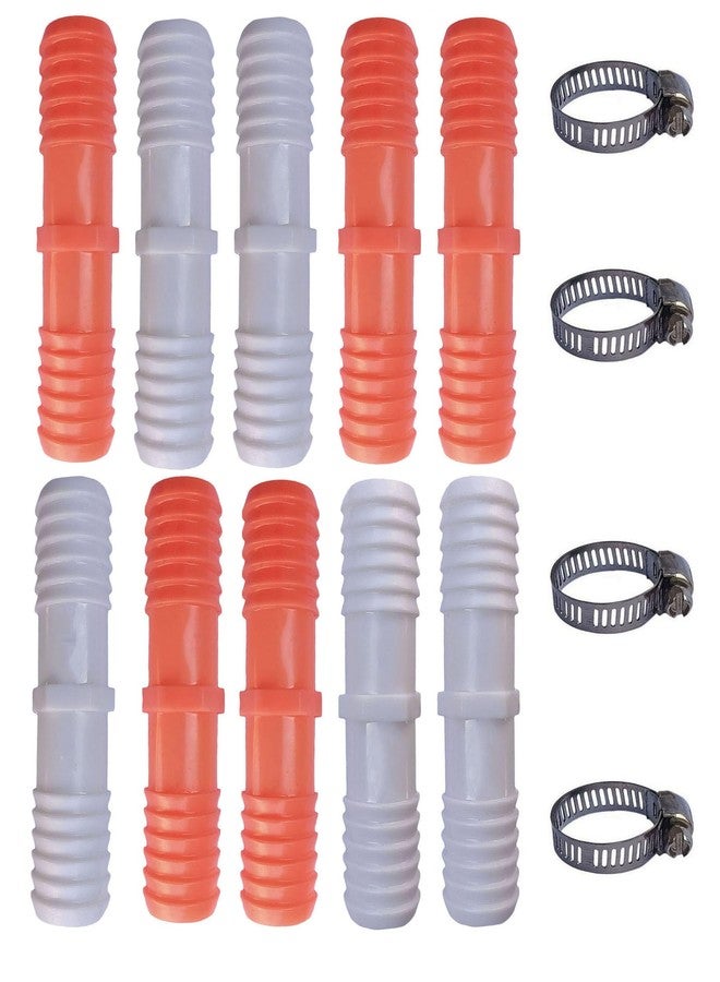 ES EKSAFAR ESEKSAFAR Garden pipe jointer with Adjustable Hose clamp set for House and garden pipe (10pc 3/4"inch Garden Pipe jointer with 4 Clamp) - Image 1